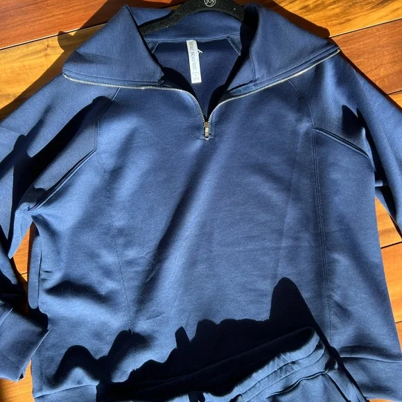 Dear Scarlett set..NWT Navy Half-Zip Lounge set, jogger style pant - Picture 2 of 13